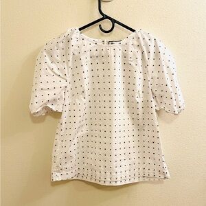 Paul & Joe White Blouse with Black Polka Dots